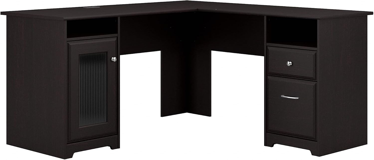 Bush Furniture Cabot L Shaped Computer Desk, Heather Gray