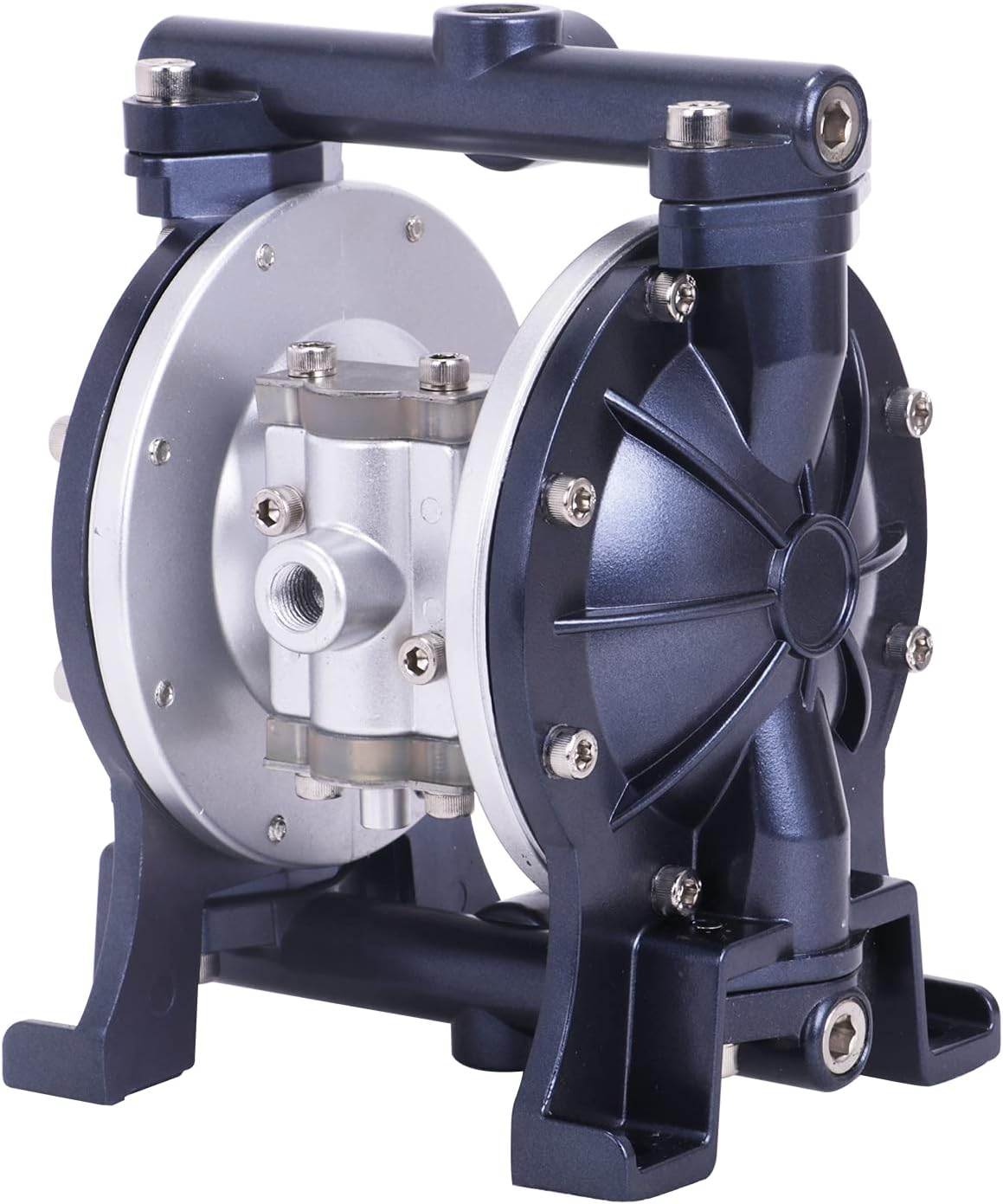 Air-Operated Diaphragm Pump Pneumatic Double Diaphragm Pump 3/8" Inlet & Outlet Transfer Pump 1/4" Air Inlet for Chemical Industrial Use (18L/min)