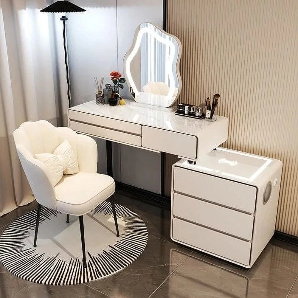 Vanity Bedroom Dressing Table Makeup Mirror Nordic Modern Dressing Table Wood Storage Coiffeuses De Chambre Home Decoration