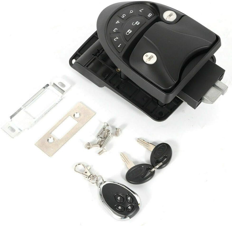 Metal Electronic Lock, RV Keyless Entry Door Lock Latch Handle Kits Knob Deadbolt Camper Trailer