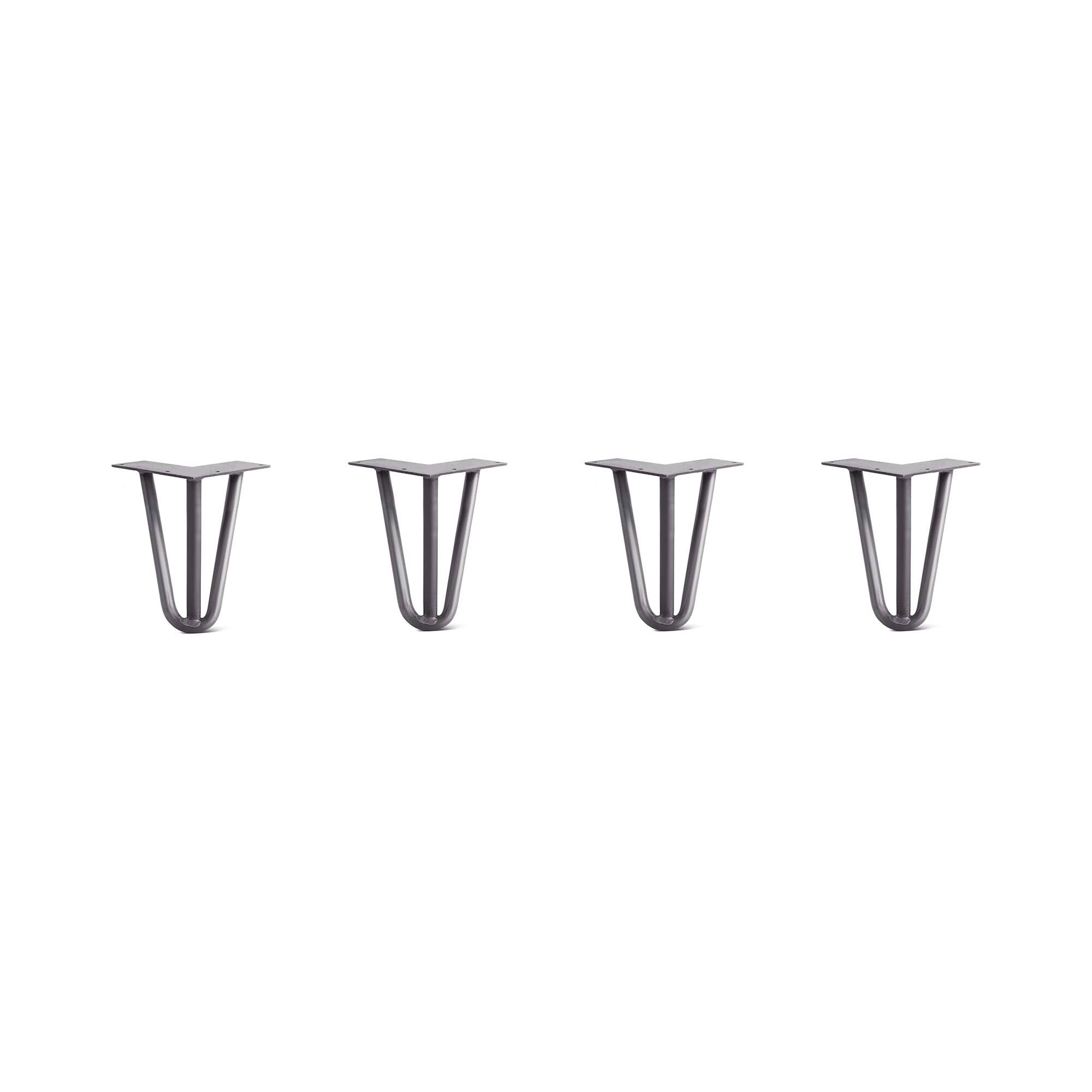 Hairpin Legs Set of 4, 3-Rod Design - Raw Steel, 7x22 / Raw Steel / 1/2x22
