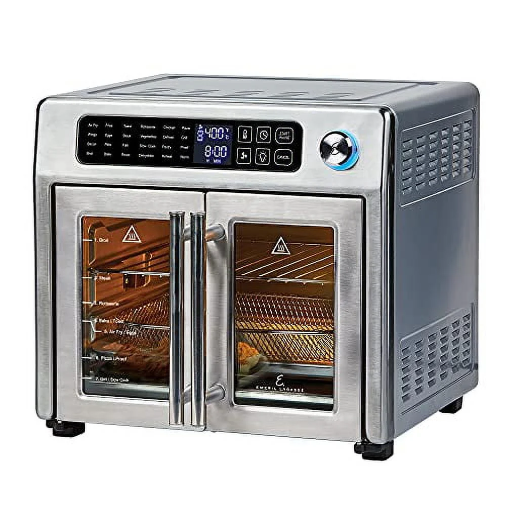 Emeril Everyday Emeril Lagasse 26 QT Extra Large Air Fryer, Convection Toaster Oven with French Doors, Stainless Steel