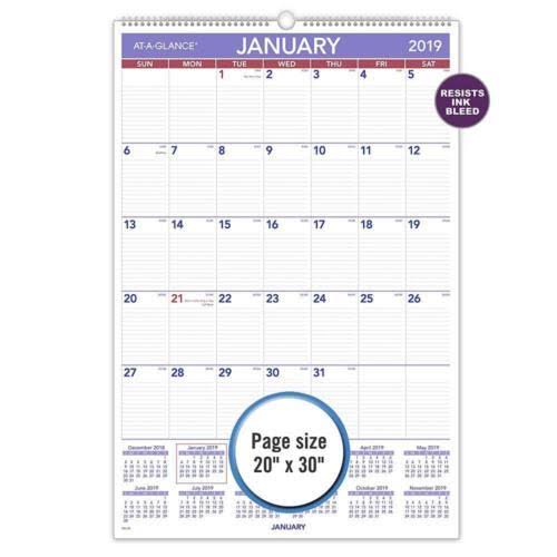 At-a-glance 2019 Monthly Wall Calendar