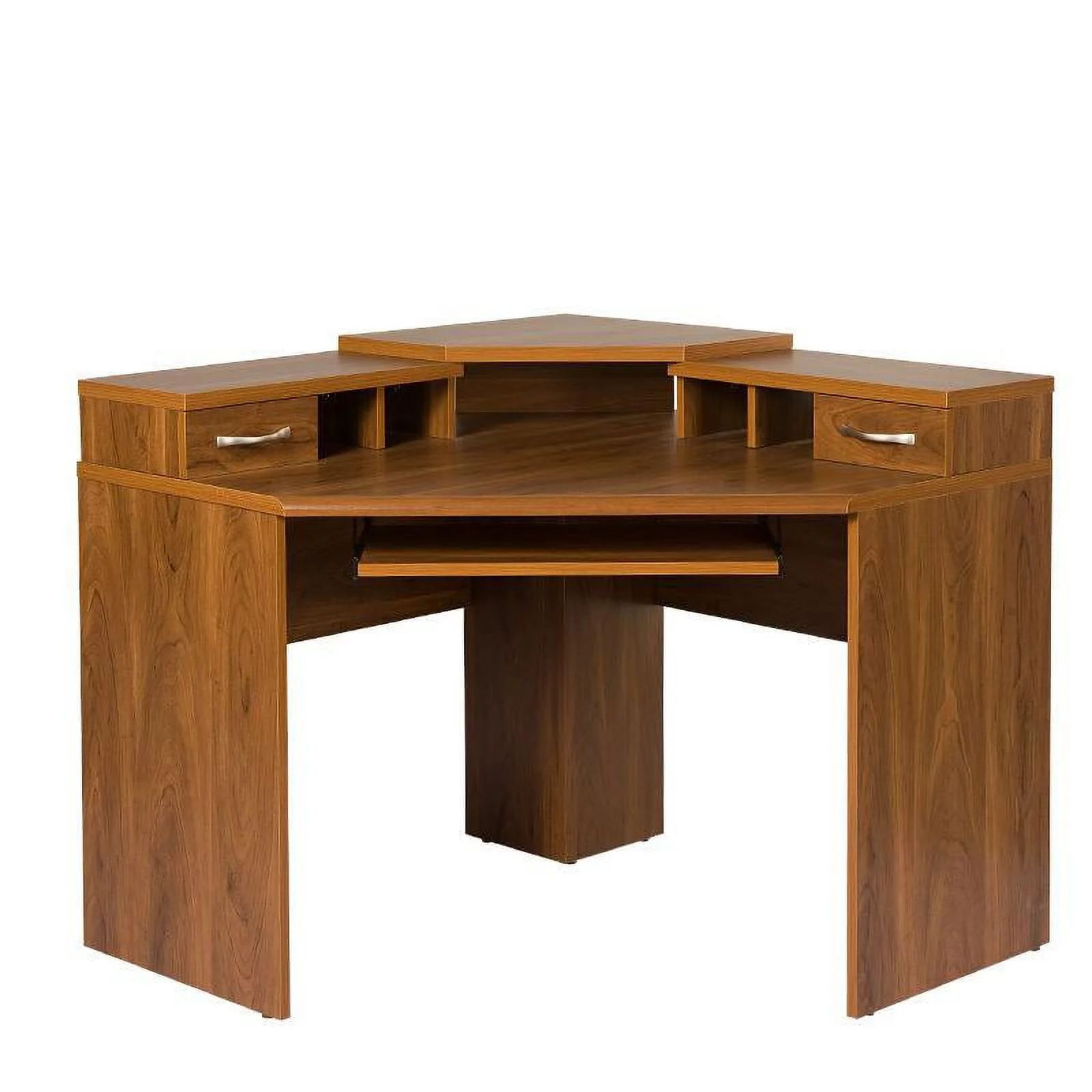 Belen Kox Corner Desk with Monitor Platform, Keyboard Shelf and 2 Drawers