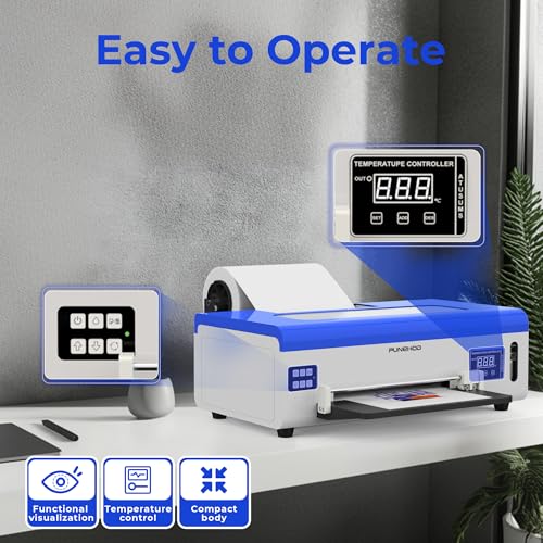 PUNEHOD DTF Printer A4 L800 with Roll Feeder, DTF Transfer Printer Machine with White Ink Circulatory for DIY Print Dark and Light Fabrics (A4 L800+DTF Ink+Powder+Roll Film)