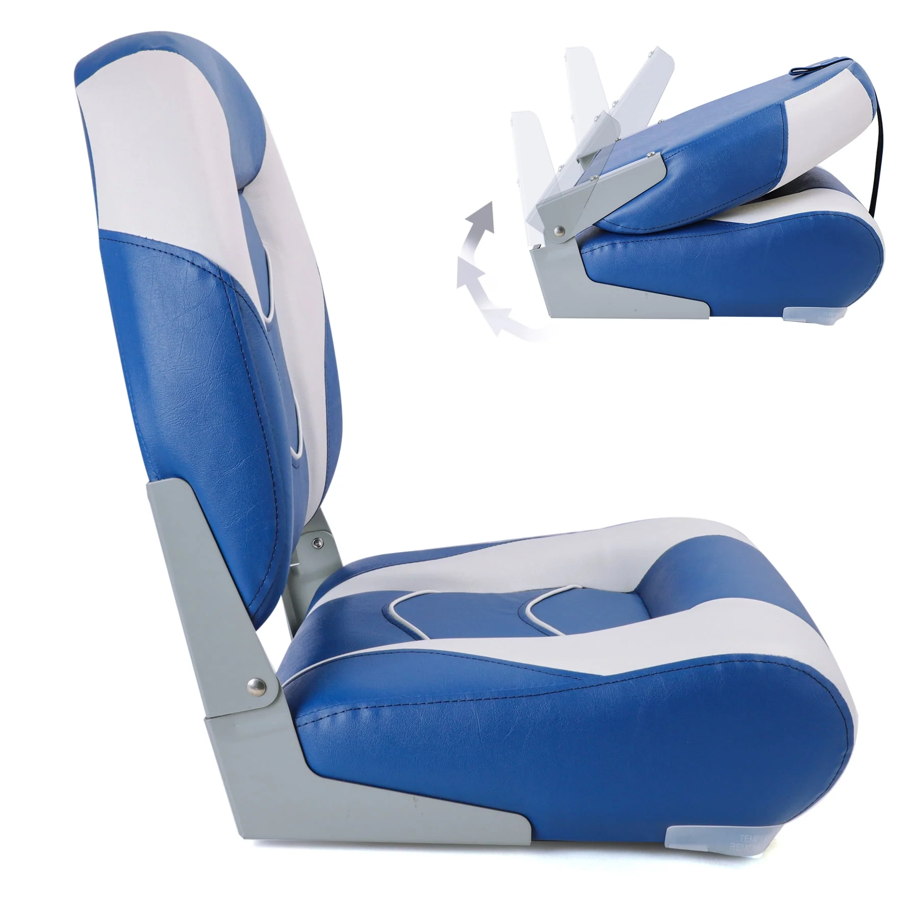 NORTHCAPTAIN S1 Pro Premium High Back Folding Boat Seat,Stainless Steel Screws Included,Charcoal/Black(2 Seats)