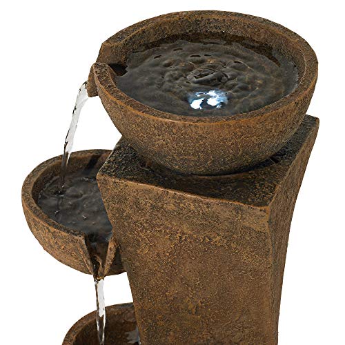 Modern Cascade 34 1/2" High Rustic Garden Fountain