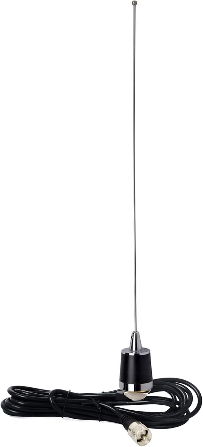 HYS TCJ-N1 Dual Band NMO 144Mhz/430Mhz Mobile FM Transceiver 2M/70cm Antenna with 13 ft RG58 Coax Cable NMO to UHF PL259 Connector for Yaesu Kenwood HYT Vertex Icom Mobile Radios