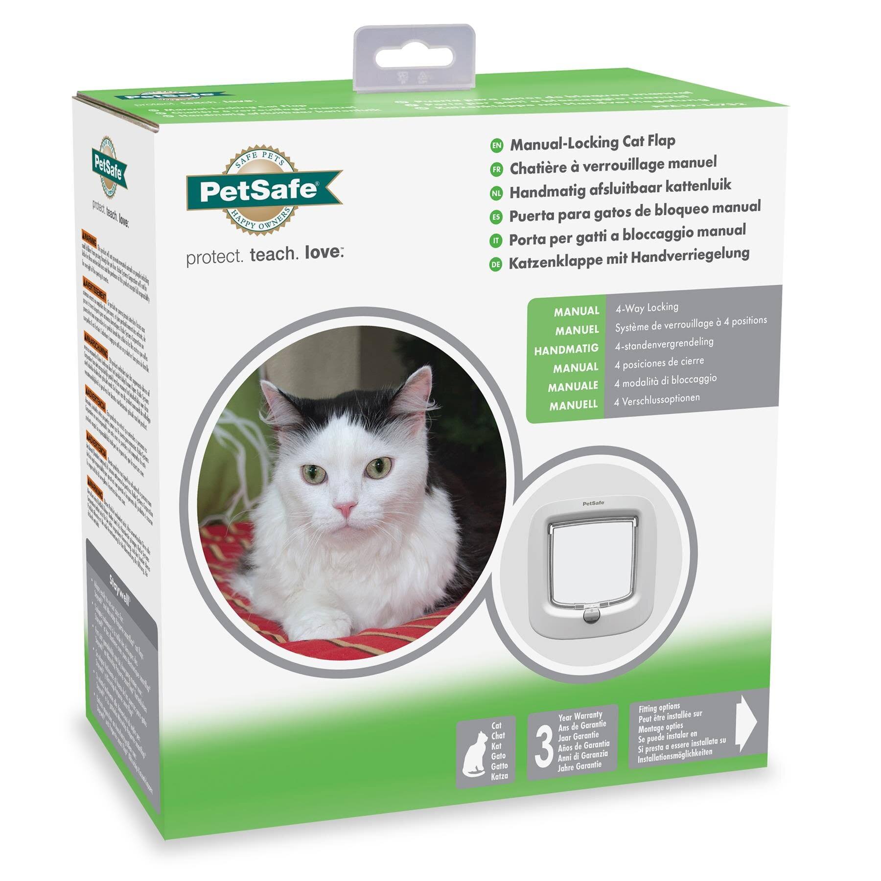 PetSafe Manual 4 Way Locking Cat Flap White