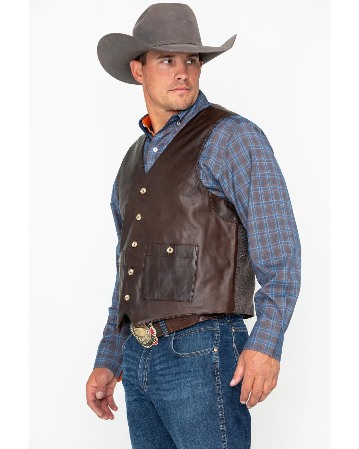 Outback Trading Co Men's Co. Wynard Button Pocket Vest Brown Large  US