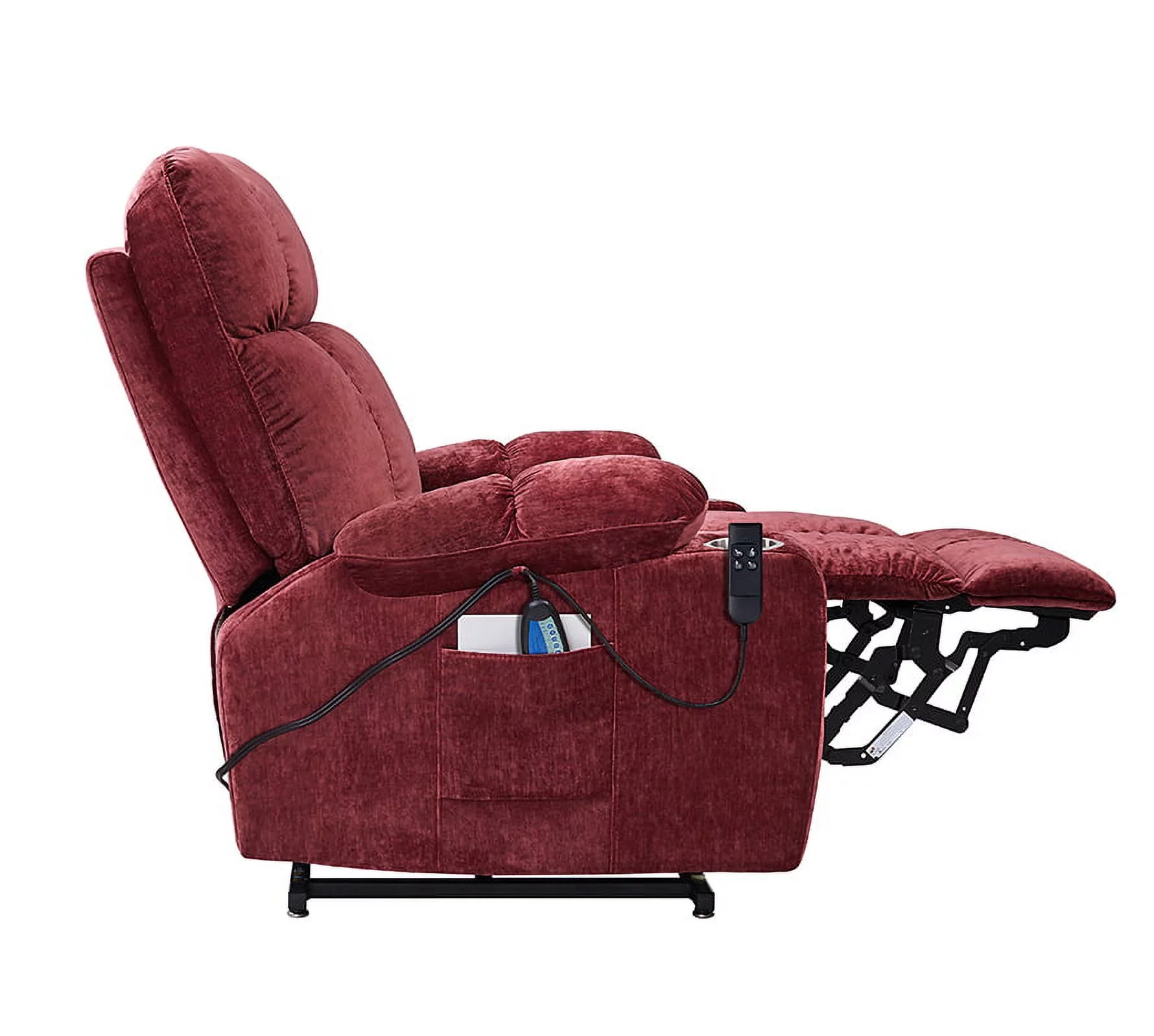 THINK 30,Dual OKIN Motor Power Lift Recliner Chair for Elderly Infinite Position Lay Flat form 105° to 180° Recliner with Heat Massage,Red