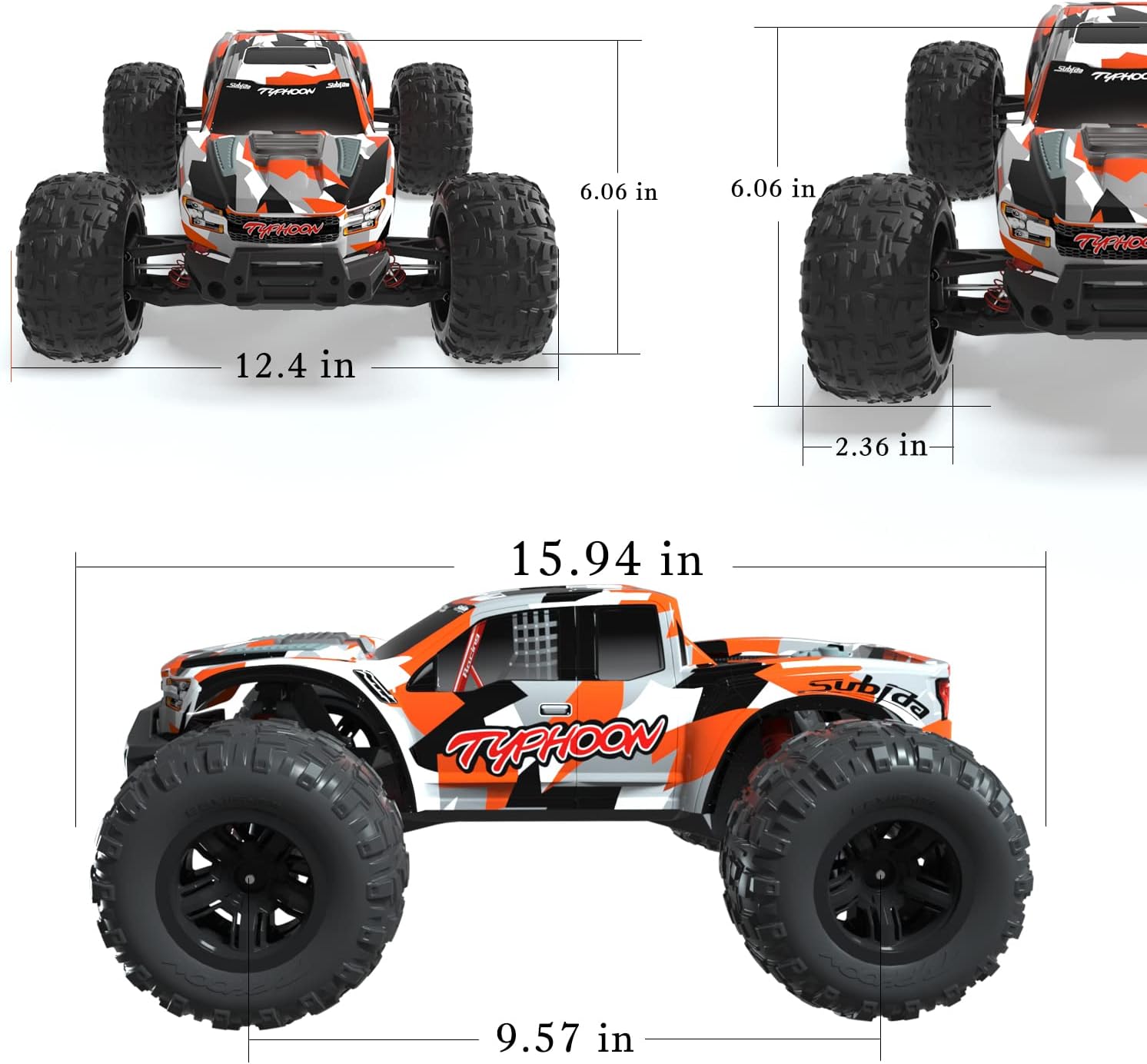 Empstorm RC Cars for Adults：1:10 Scale RC Monster Truck 60 KM/H Speed Large Scale Hobby RC Truck All Terrain Off Road 4WD Waterproof Truck with Rechargeable Battey Xmas Gifts for Kid Adults