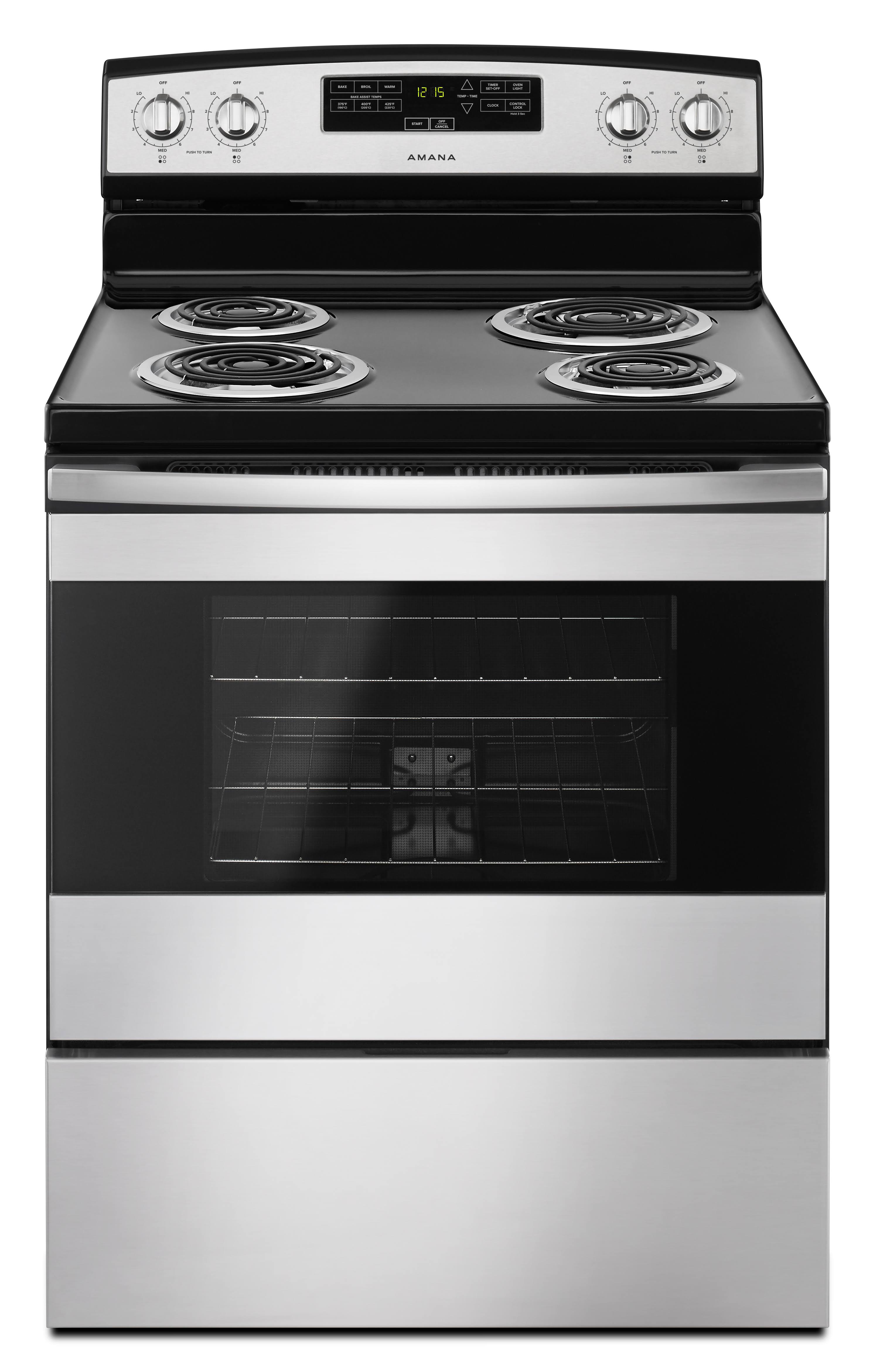 Amana 30-Inch Electric Range with Bake Assist Temps - Stainless Steel