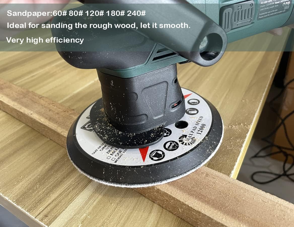HONE Car Buffer, 6 inch 750W Random Orbital Polisher Buffer with 6 Variable Speed, DA Polisher for Car Detailing of Waxing/Polishing/Buffing