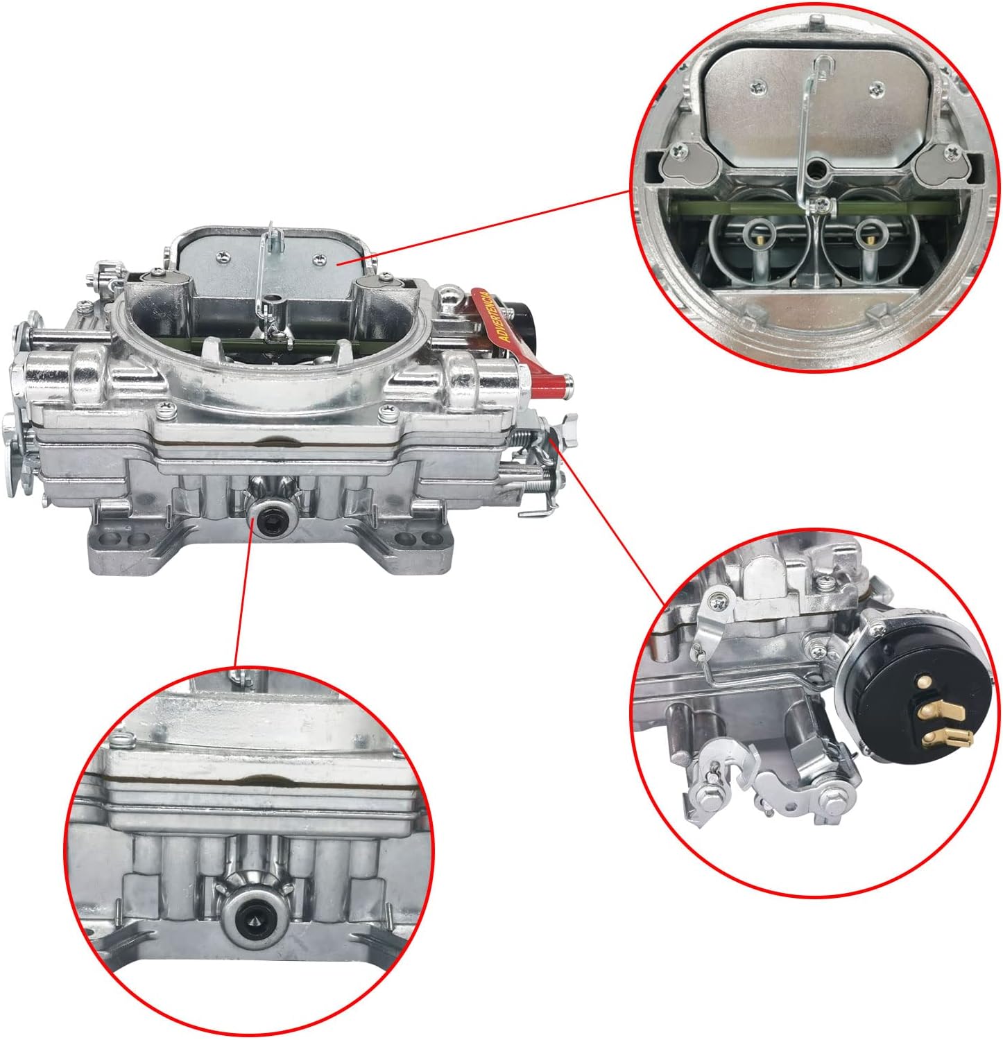 1405 Carburetor Replacement for Performer 600 CFM 4 Barrel Square Bore Performance Carburetor with Air Value Secondary Manual Electric Choke No EGR (1405)