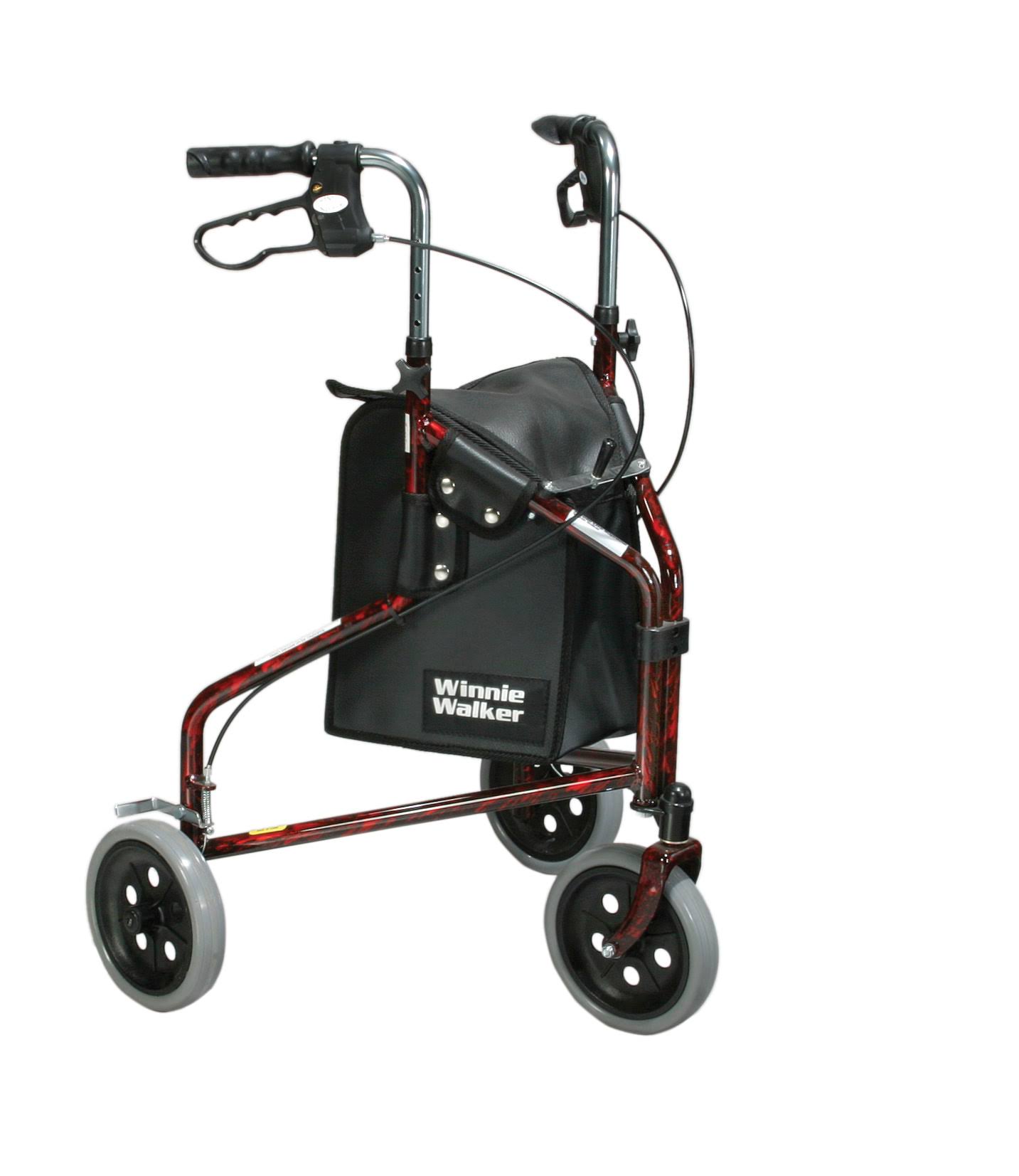 Drive Medical 10289RD 3 Wheel Aluminum Rollator, Red
