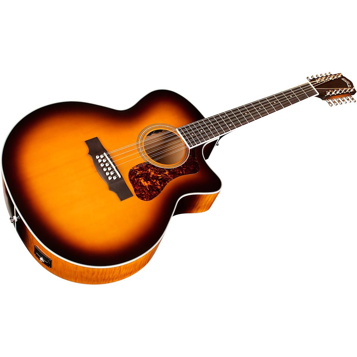 Guild F-2512CE Deluxe 12-String Cutaway Jumbo Acoustic-Electric Guitar Antique Burst