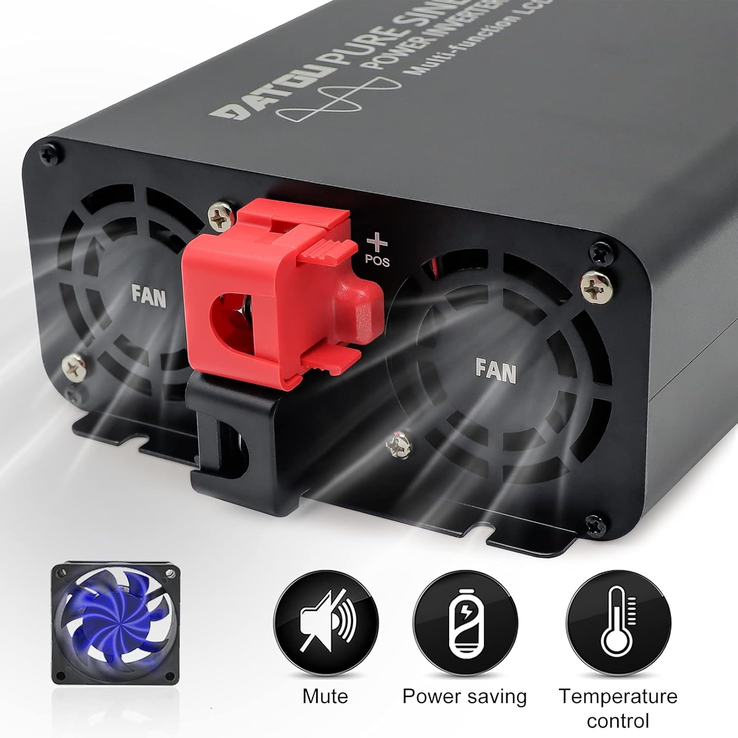 Pure Sine Wave Inverter 2000W Peak 4000W Power Inverter DC 12V to AC 110V 120V with 2 AC Outlets LCD Display for Home Solar System Car Truck RV Professional-Grade Voltage Converter Sine Wave Inverter