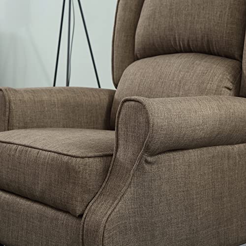 HOMCOM Vibration Massage Recliner Chair for Living Room with Heat, Wingback Single Sofa, Modern Suede Fabric Push Back Reclining Chair with Footrest, Side Pocket, Black