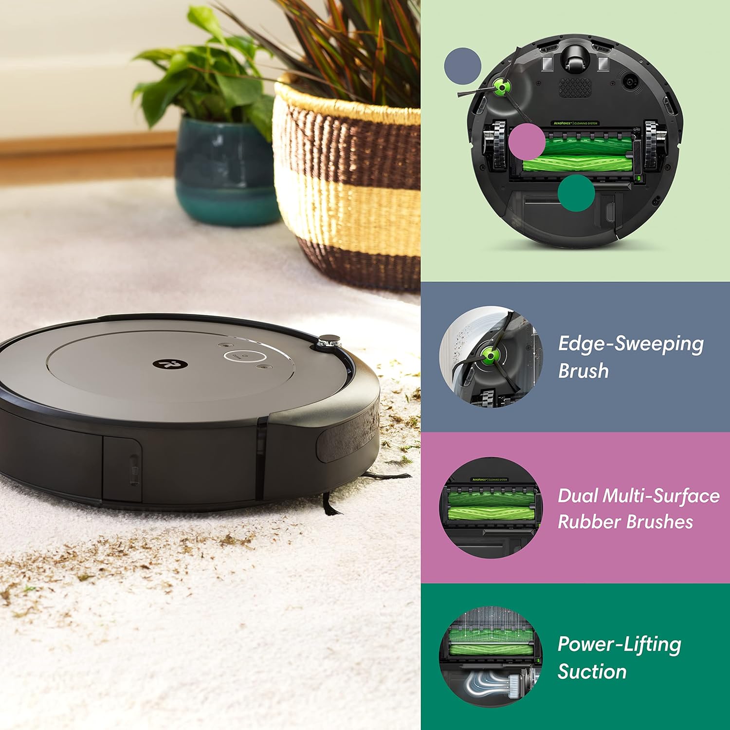 iRobot Roomba i1+ (1552) Wi-Fi Connected Self-Emptying Robot Vacuum, Ideal for Pet Hair, Carpets