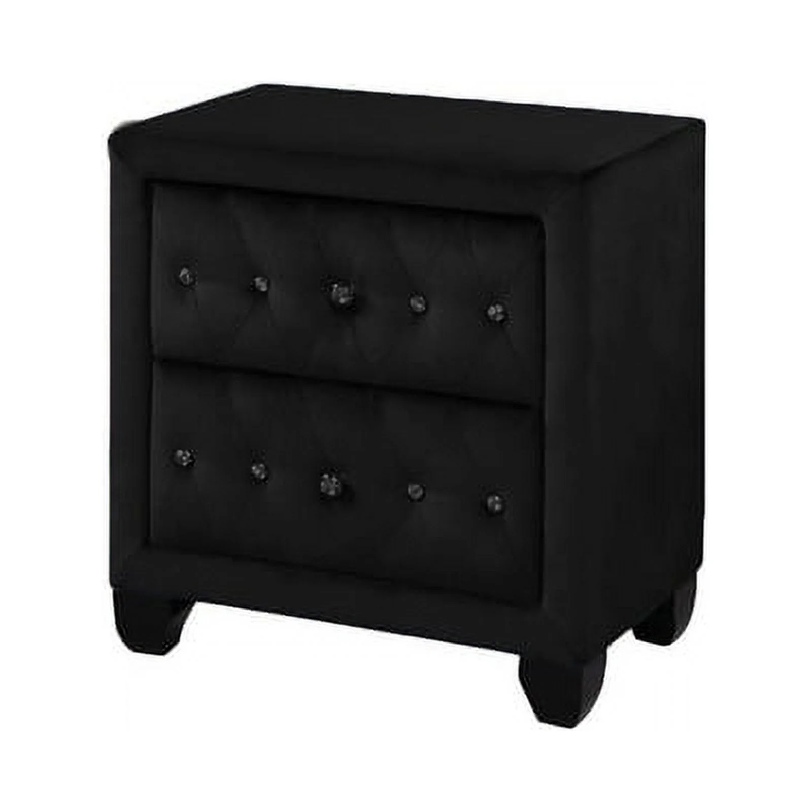 Sophia Queen 4 Pc Vanity Upholstery Bedroom Set Made With Wood in Black