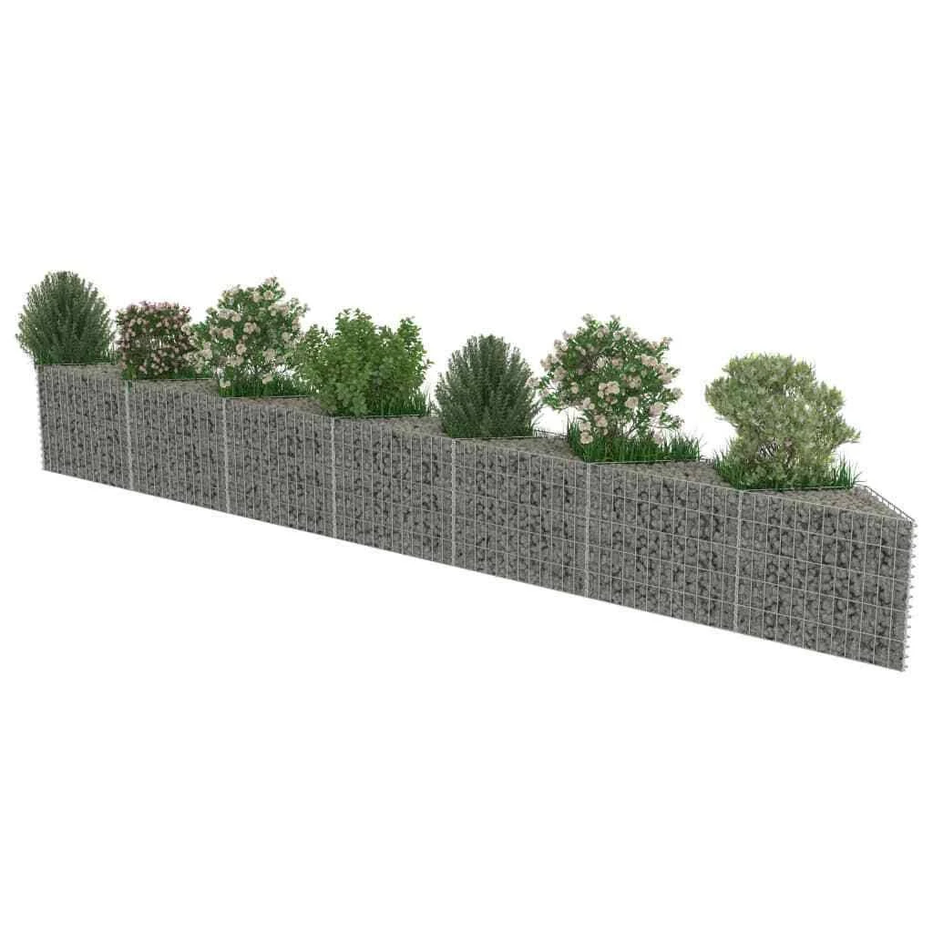 vidaXL Gabion Wall Galvanized Steel - 177.2x22x11.8x22x19.7x22