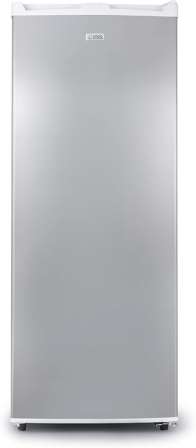 Commercial Cool Upright Freezer, Stand Up Freezer 6 Cu Ft with Reversible Door, White with VCM Door