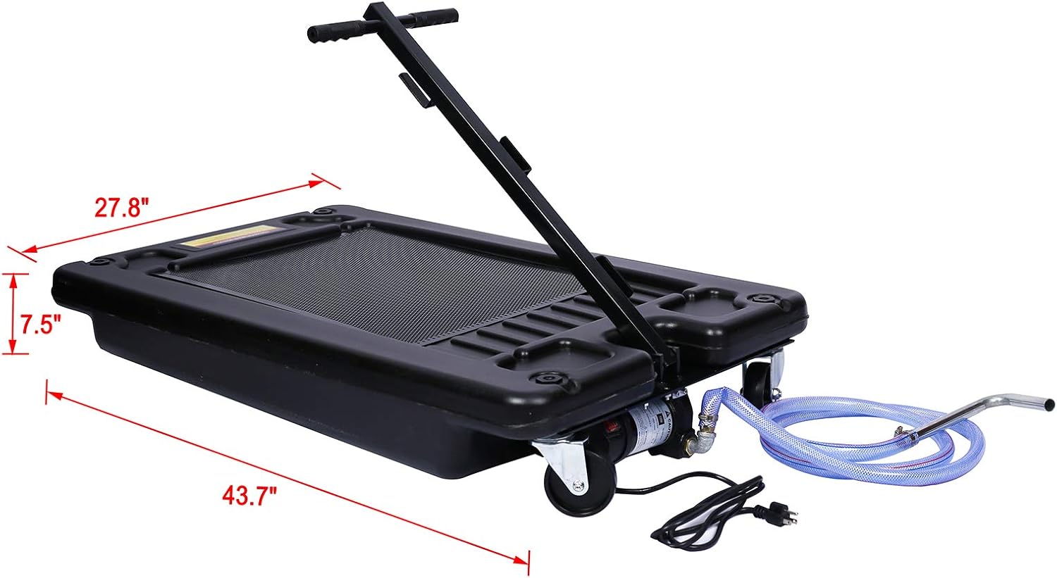 HomVent Portable Oil Drain Pan with Electric Pump, 17 Gallon Low Profile Oil Drain Pan Truck Oil Change Pan for Cars, Trucks, SUVs, etc.