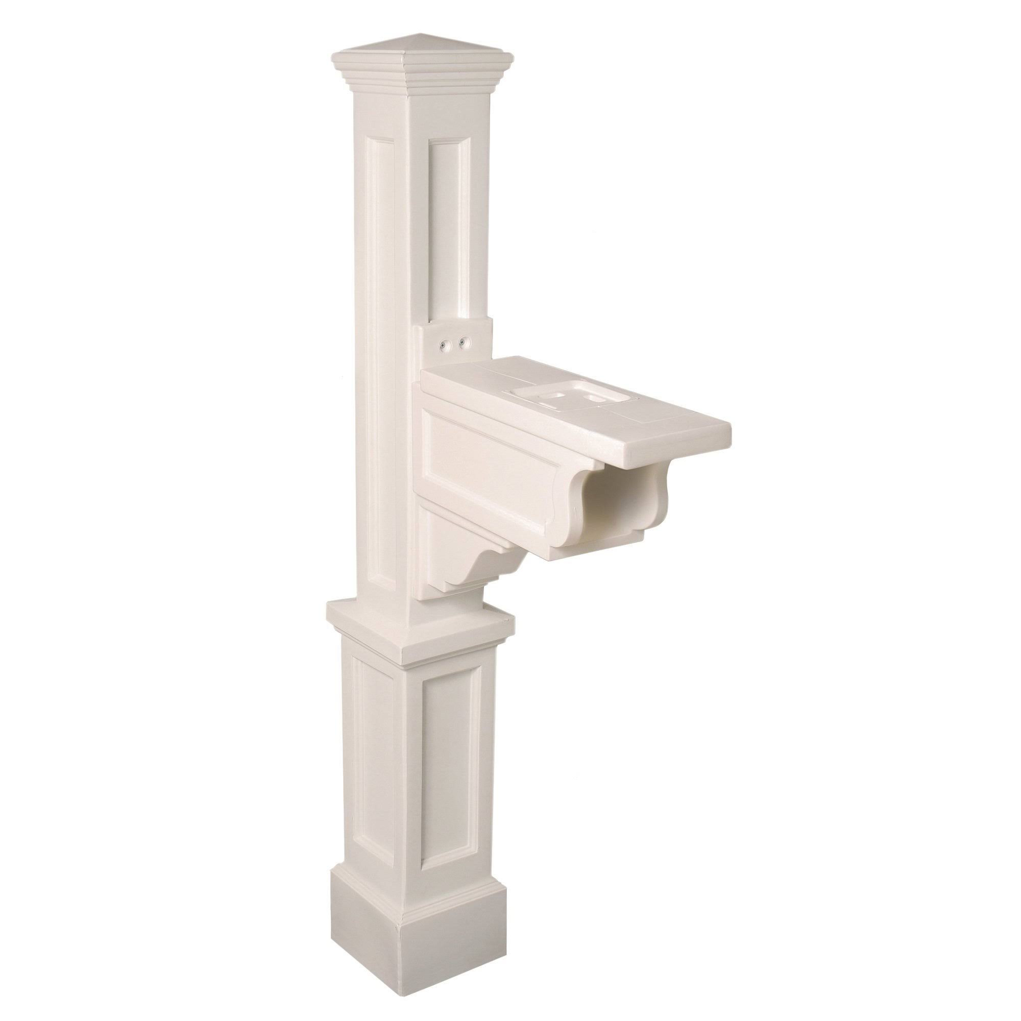 Mayne Inc. Mail Post 4.5 Ft. H In-Ground Decorative Post; White