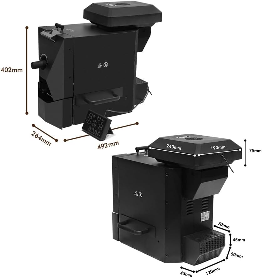 Electric Coffee Bean Roaster, Commercial Automatic Coffee Roaster, with 3 Baking Curve, with Smoke Filter, for Home, Commercial, Restaurant