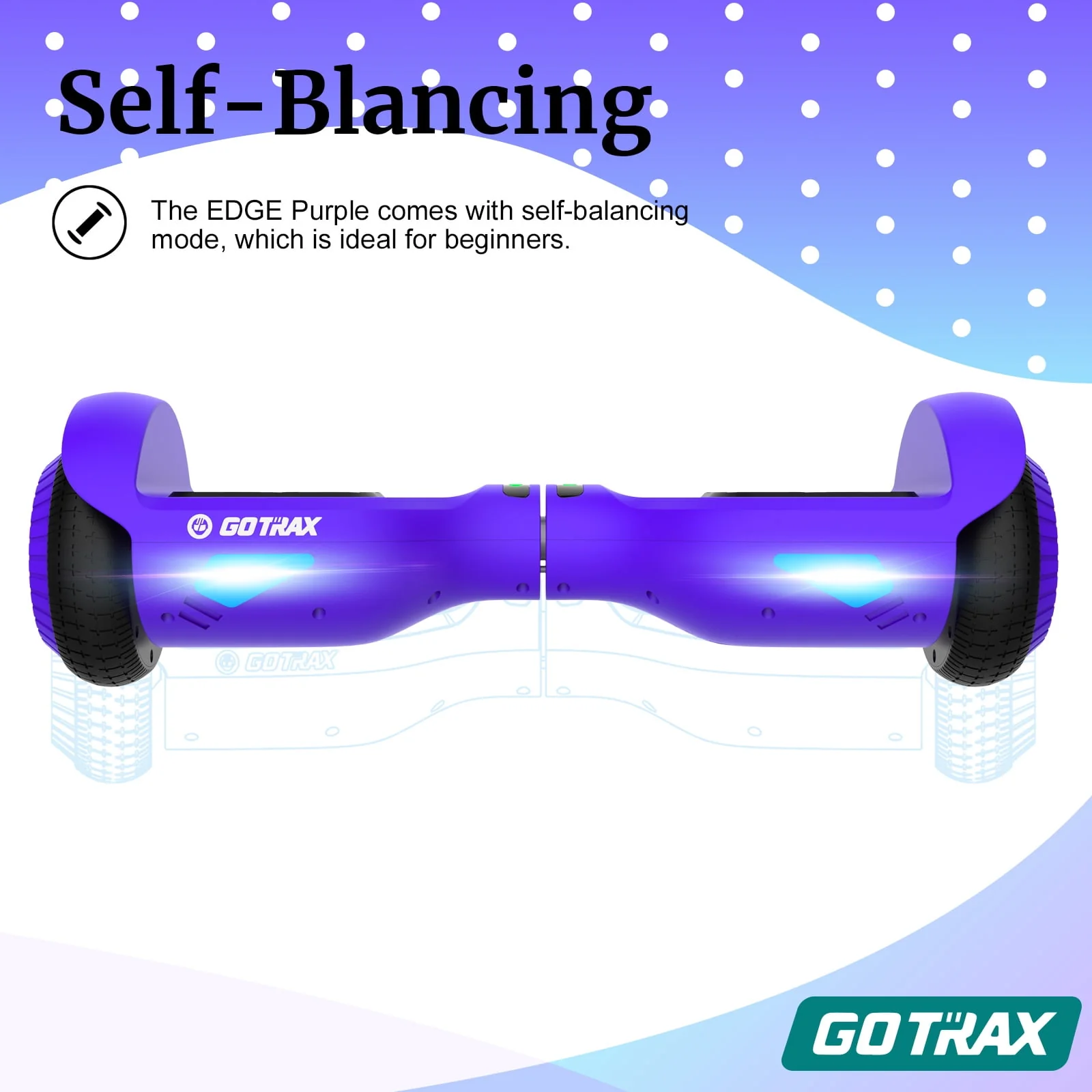 Gotrax Edge Hoverboard for Kids Adults, 6.5 Tires 6.2mph & 2.5 Miles Self Balancing Scooter, Black