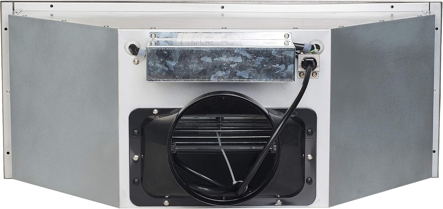 Vanity Art 28-inch Insert/Built-in Range Hood 600CFM Stainless Steel Kitchen Vent Hood Kitchen Chimney Vent With 2 Blowers 3 Speed Button Control, LED Lights, Baffle Filters