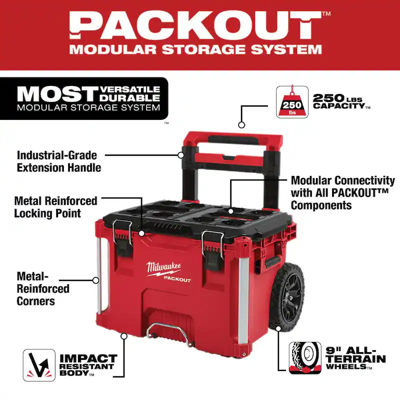 PACKOUT 22 in. Rolling Tool Box/22 in. Large Tool Box/18.6 in. Tool Storage Crate Bin