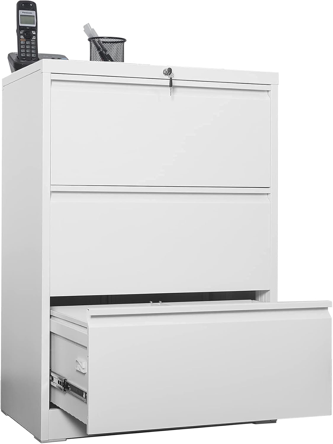 SUXXAN Lateral Filing Cabinet,Metal Filing Cabinet with 2 Drawer,Locking Home Office Steel Files Cabinet with Letter/Legal Size,Anti-tilt Structure,Assembly Required (H28.74W35.43D17.71)