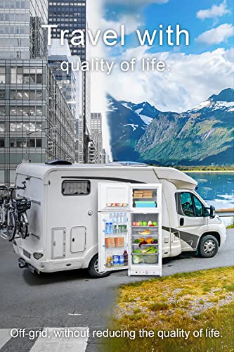 Techomey Propane Refrigerator with Freezer, 6.1 Cu.Ft. Gas Fridge Off Grid, Gas Refrigerator, 110v/Propane Dual Powers, Energy-saving & Quiet, for Outdoor, RV, Truck, Camper, Kitchen, White
