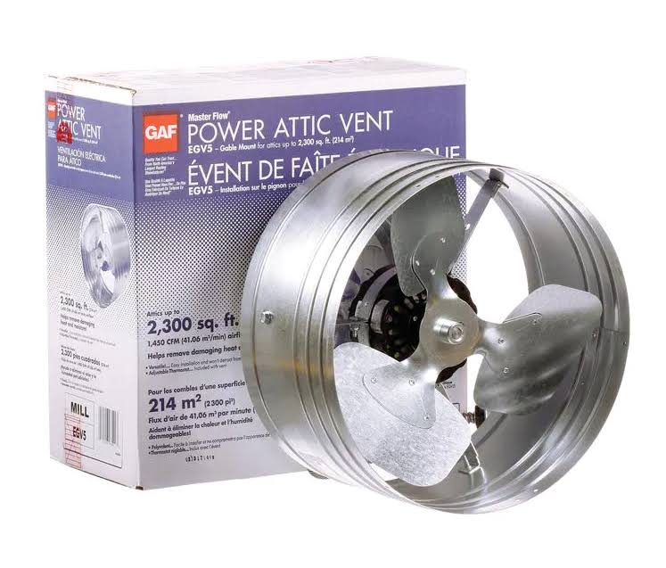 Master Flow 1450 CFM Power Gable Mount Attic Fan Egv5