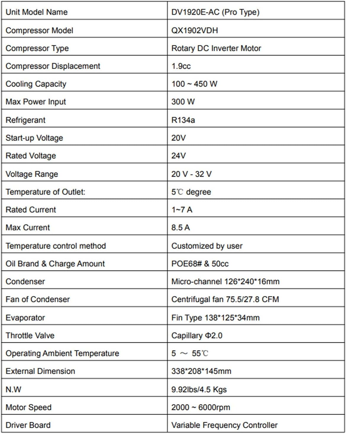 KOVOSCJ Air Conditioning Systems Powerful Air Conditioner, DC 24V 450W with R134A Refrigerant，Air Conditioner Cooling for Car，Micro Refrigeration Cooling System Refrigeration Cooling Systems