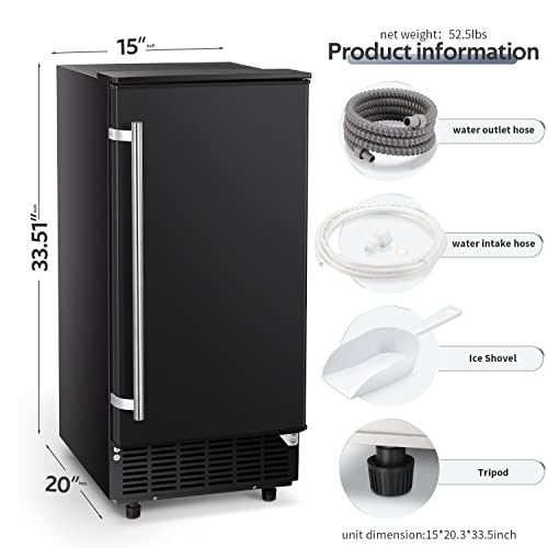 ZAFRO Commercial Ice Maker Machine,Under Counter Ice Machine,80lbs/24H with 25lbs Bin