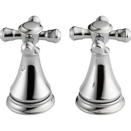 Pair of Cassidy Metal Cross Handles for Bathroom Faucet in Chrome