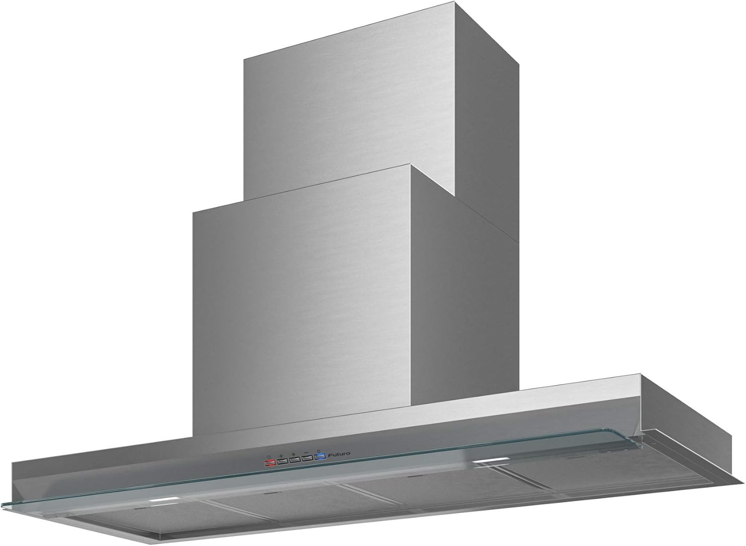 Futuro Futuro Shade 36 Inch Wall-mount/In-Cabinet Modern Range Hood - Italian Desing Vent Hood - Stainless Steel & Flip Glass, LED, Ultra-Quiet, with Blower