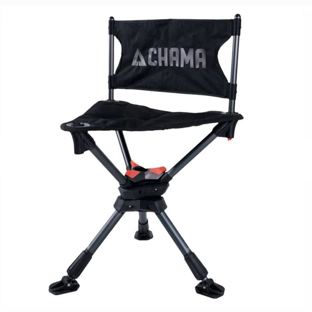 Chama Folding Swivel Chair in Black