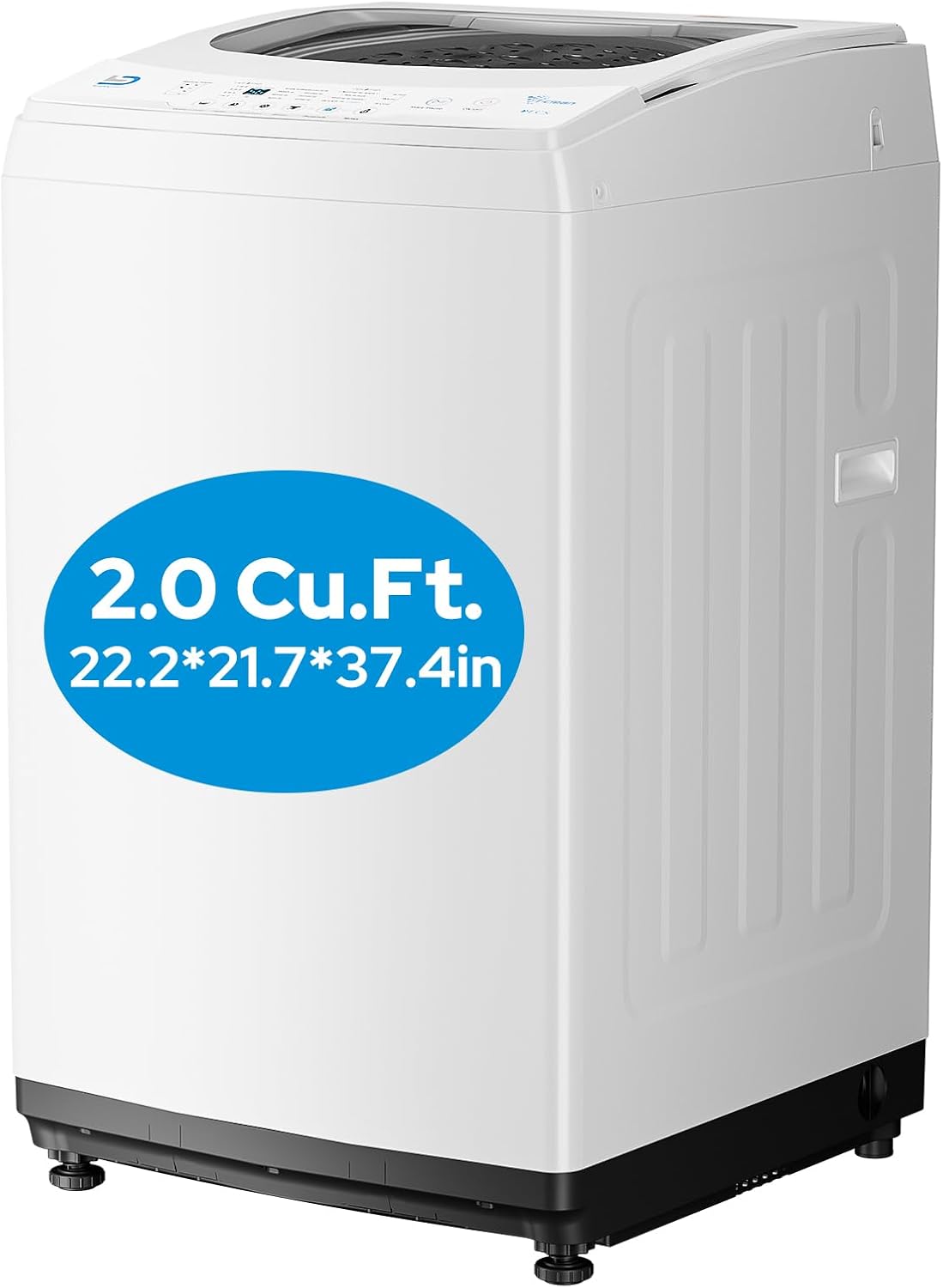 Smileader Washing Machine 2.0 Cu.Ft. Compact Full Automatic lavadora portatil for Apartments, RV, Dorms Portable Washer, White Black