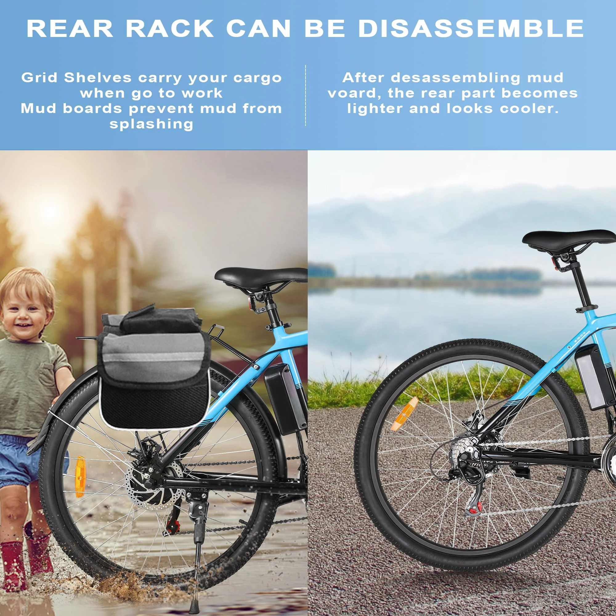 ZNH Electric Bike 26 Electric Mountain Bicycles 350W Motor E bike 21 Speed 36V 10Ah Electric Commuter Bike 20MPH Black Electric Bicycle Ebike