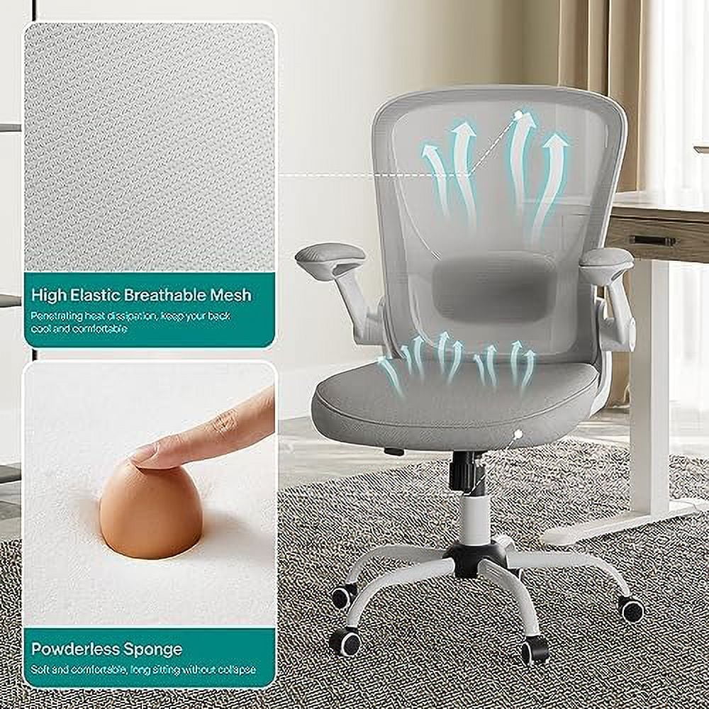 FDSHOIYN ERGONOMIC Ergonomic Office Chair  Comfortable Office Chair with Lumbar Support  Breathable Mesh Chair with Adjustable Height  Home Office Desk Chairs with Flip-up Armrests  Rolli - Curated Treasures Market