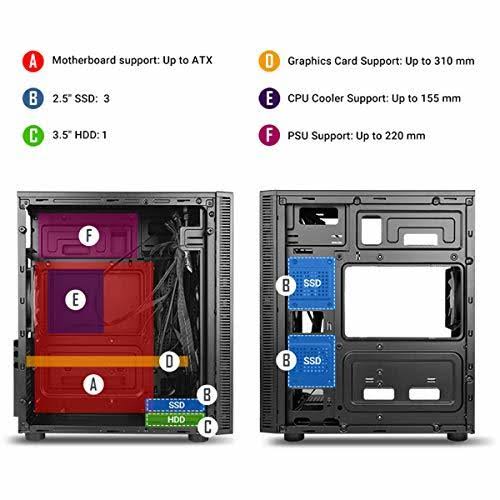 Antec NX Series NX210, Mid-Tower ATX Gaming Case, Tempered Glass Front u0026 Side Panels, 4 x 120 mm ARGB Fans Included