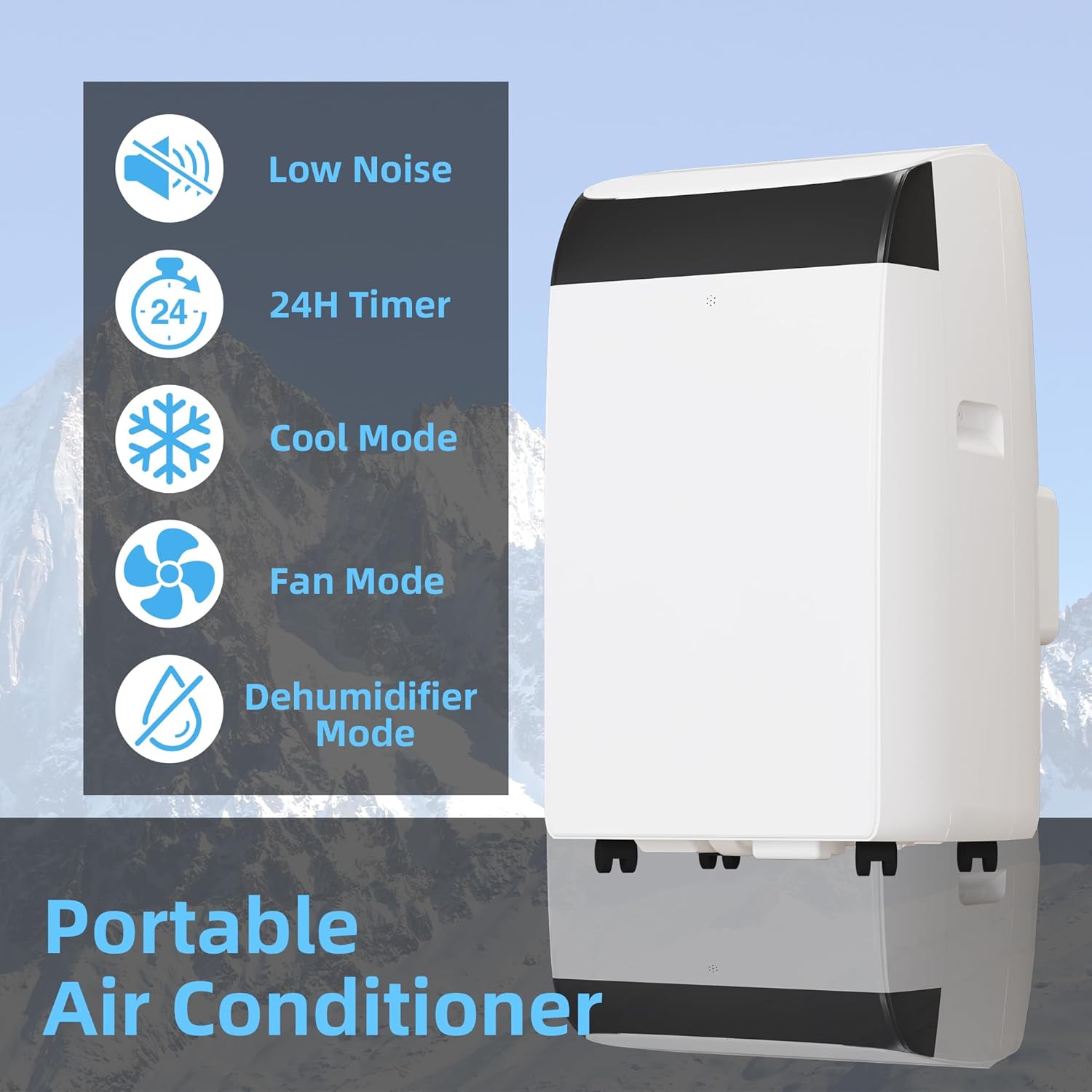 Portable Air Conditioners, 14000 BTU Portable AC Unit for Rooms up to 750 sq. ft. 3-in-1 Smart Cooling System, Dehumidifier and Fan with Remote Control, Exhaust Hose and Window Kit