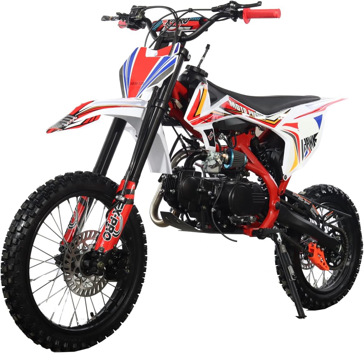 X-PRO Hawk 125cc Dirt Bike with 4-Speed Manual Transmission, Big 17"/14" Tires! Zongshen Brand Engine! (Orange)