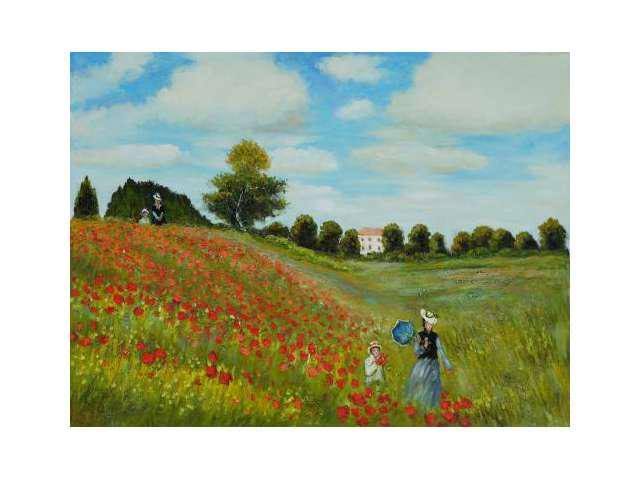 Monet Paintings Poppy Field in Argenteuil - Hand Painted Canvas Art