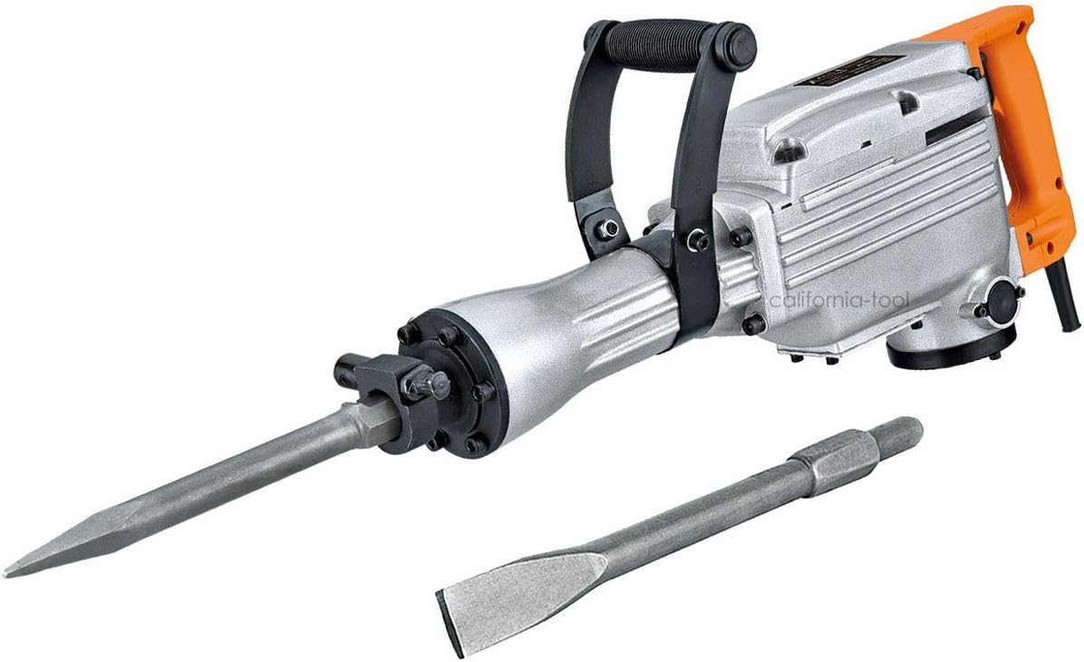 CCTi 2200 Watt Electric Demolition Jack Hammer 1400 BPM Concrete Breaker, includes Point and Flat Chisels (Model: CDH65A)