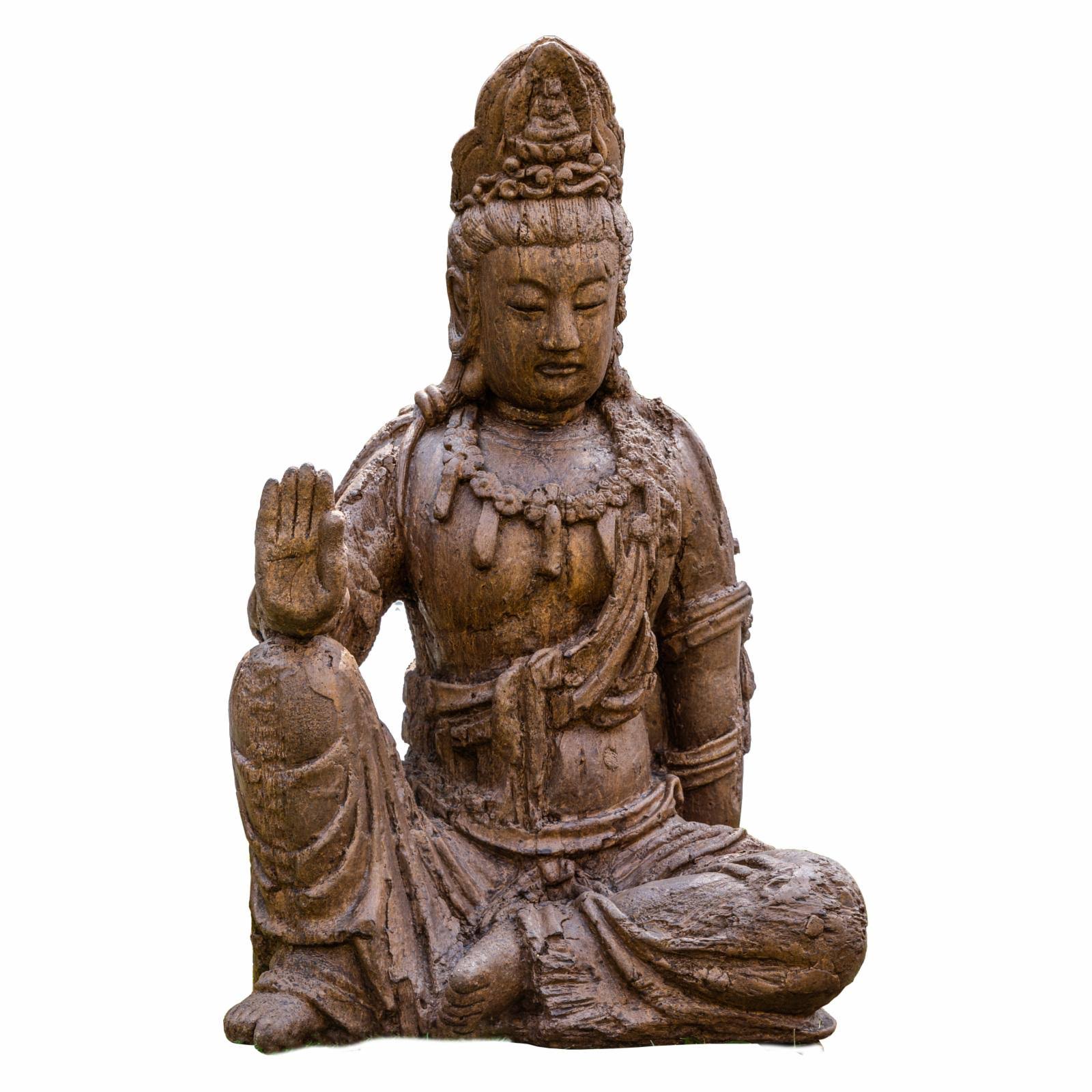Campania International Antique Quan Yin Statue - English Moss